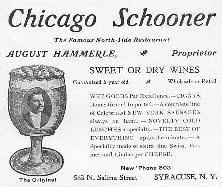 Advertisement: August Hammerle, Chicago Schooner Restaurant