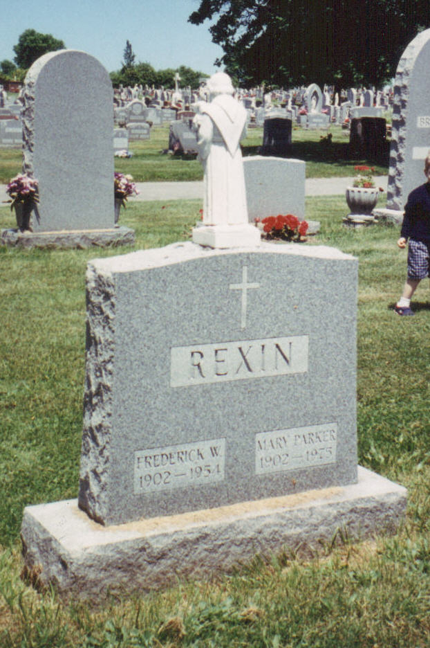 Frederick W. Rexin and Mary Aria Rexin Parker marker